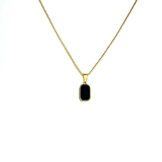 Black Stone Golden Unisex Pendant