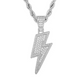 Hip Hop Lightning Bolt Design Pendant 18k Gold Plated Iced Out Cubic Zirconia Pendant Necklace with